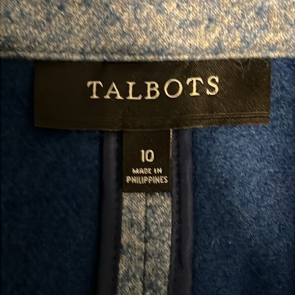 Talbots Heathered Blue Blazer with Pockets Size 10 - Picture 10 of 12